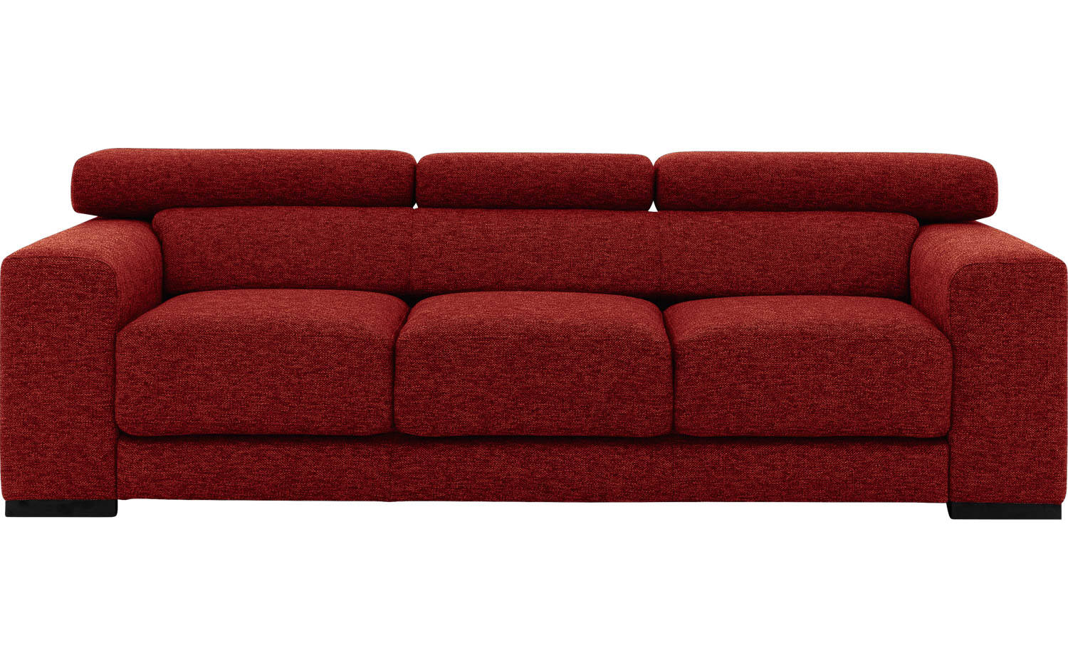 Goossens Bank Nora rood, stof, 3-zits, stijlvol landelijk - 8718823075854