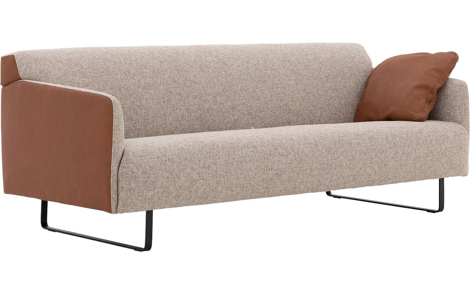 Goossens Excellent Bank Montreal cognac, leer, 2-zits, modern design - 8718823120677