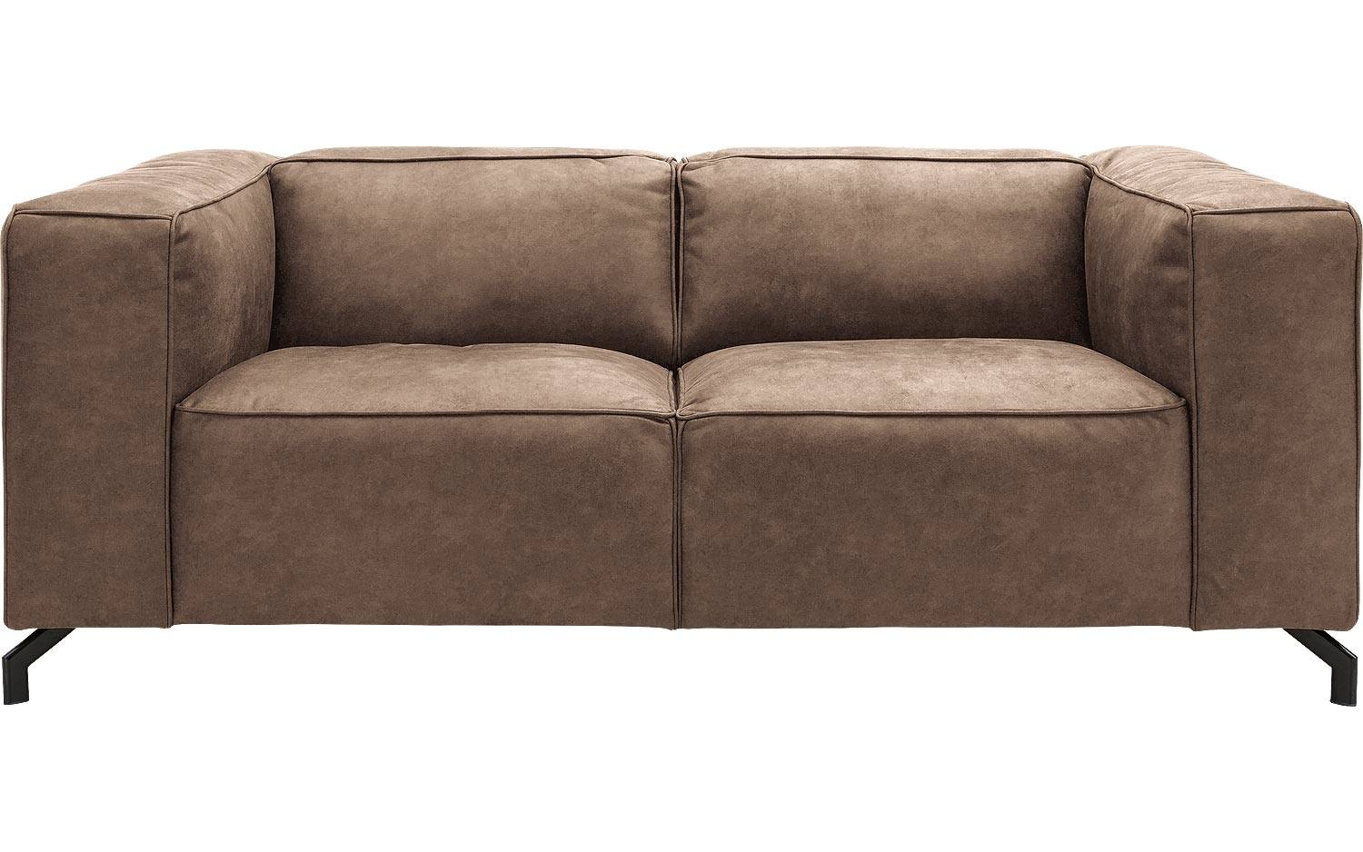 Goossens Bank Calvin bruin, micro leer, 2-zits, modern design - 8718823071030