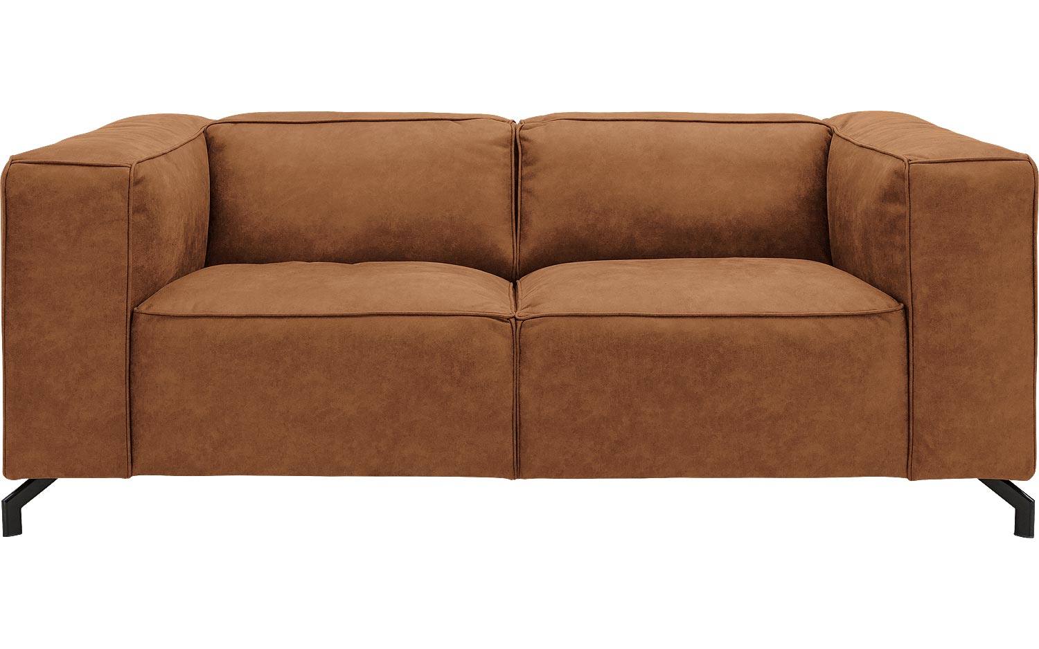 Goossens Bank Calvin cognac, micro leer, 2-zits, modern design - 8718823071016