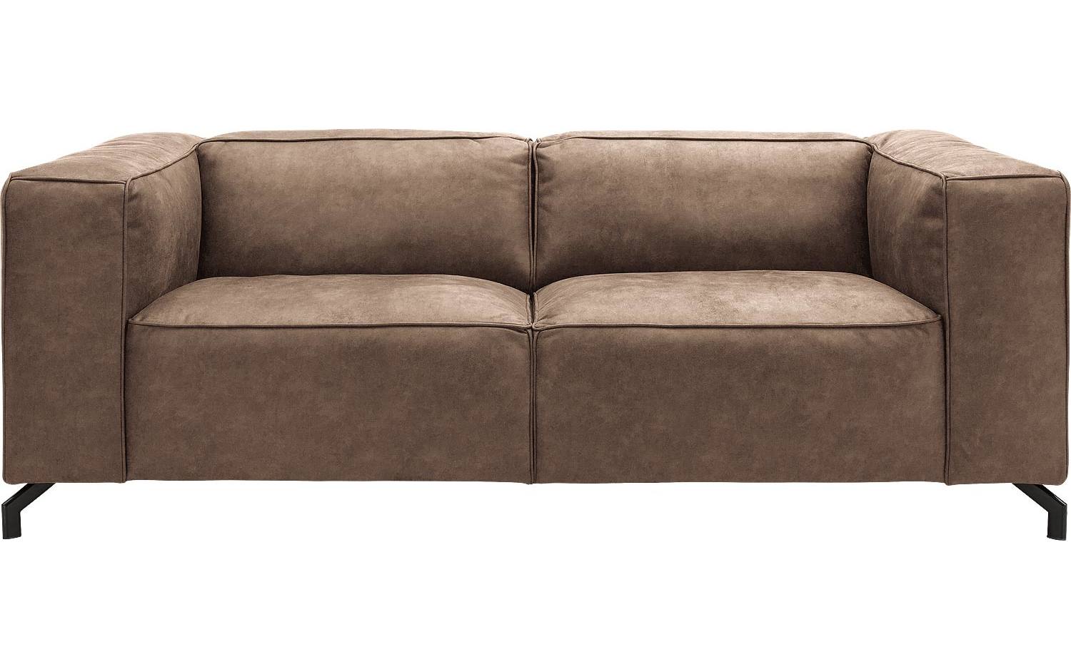 Goossens Bank Calvin bruin, micro leer, 2,5-zits, modern design - 8718823071092