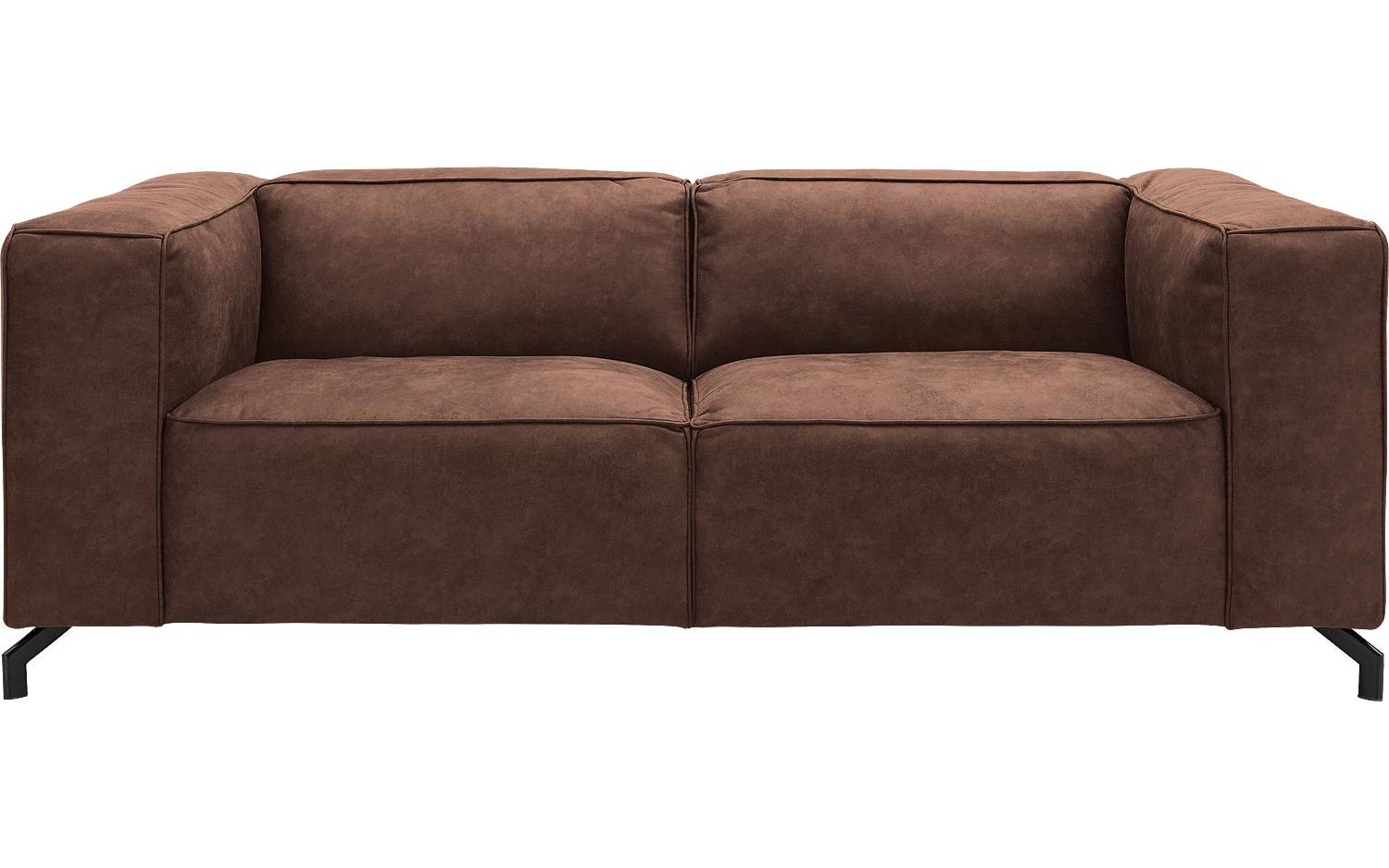 Goossens Bank Calvin bruin, micro leer, 2,5-zits, modern design - 8718823071108