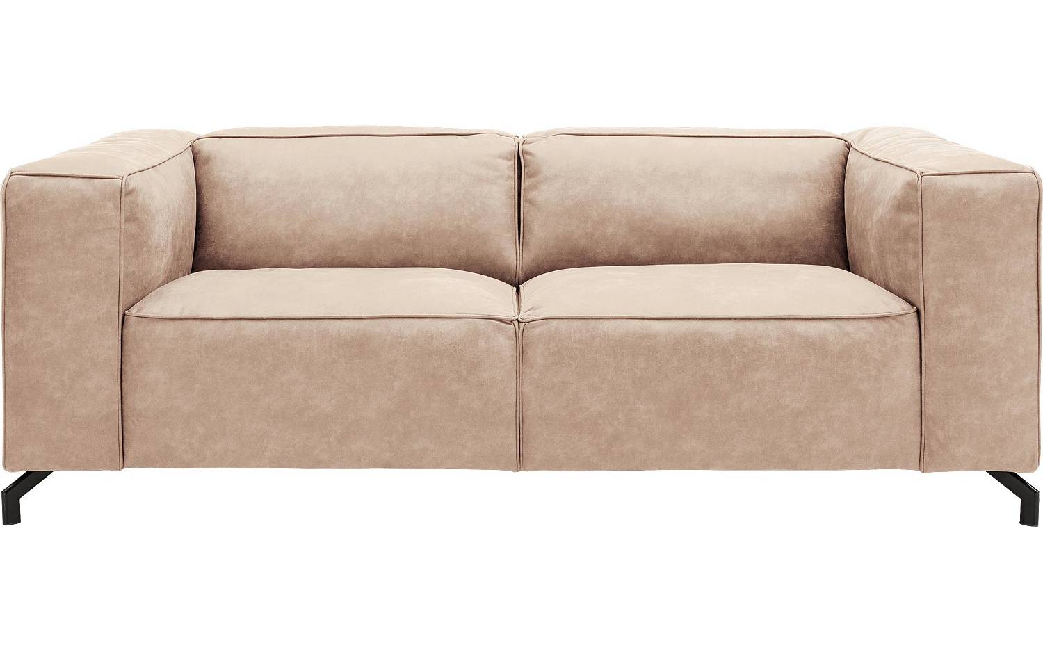 Goossens Bank Calvin beige, micro leer, 2,5-zits, modern design - 8718823071061