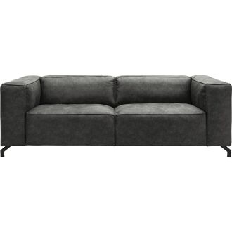 Goossens Bank Calvin grijs, micro leer, 3-zits, modern design - 8718823071146