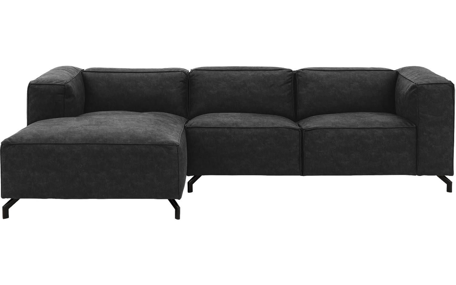 Goossens Bank Calvin antraciet, micro leer, 2,5-zits, modern design - 8718823263503