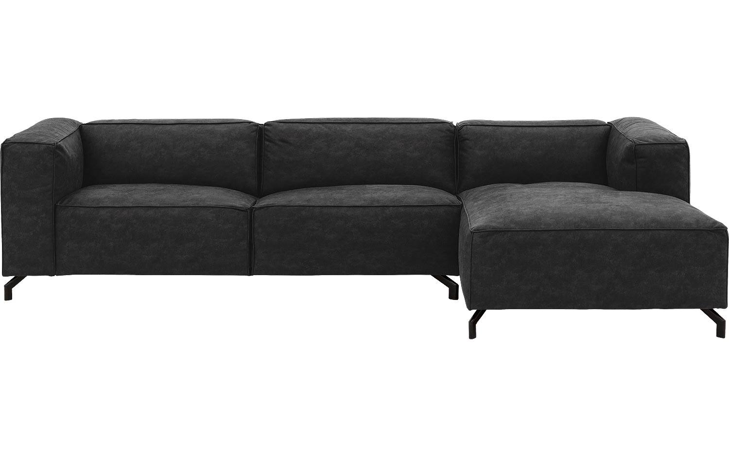 Goossens Bank Calvin antraciet, micro leer, 3,5-zits, modern design - 8718823072495