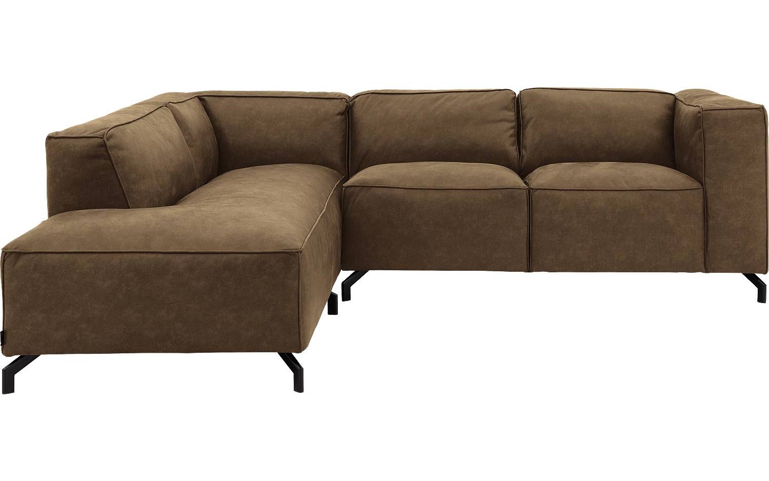 Goossens Bank Calvin groen, micro leer, 2-zits, modern design met ligelement links - 8718823071764