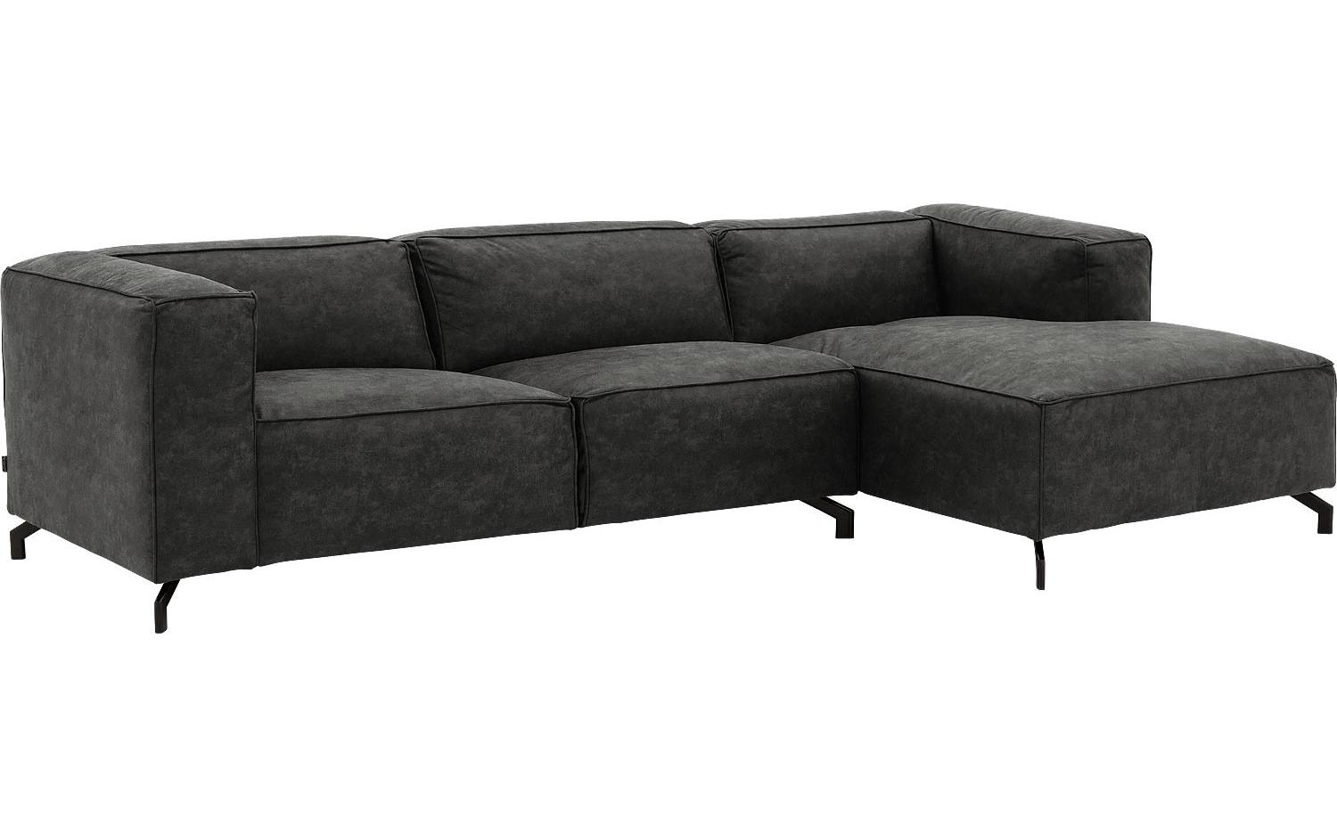 Goossens Bank Calvin grijs, micro leer, 3-zits, modern design - 8718823263350