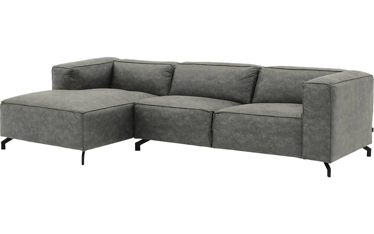 Goossens Bank Calvin grijs, micro leer, 3-zits, modern design - 8718823263435