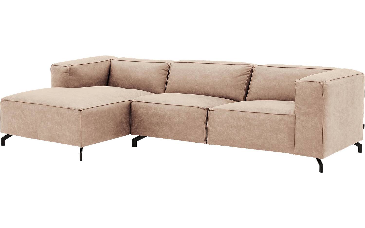 Goossens Bank Calvin beige, micro leer, 3-zits, modern design - 8718823263442