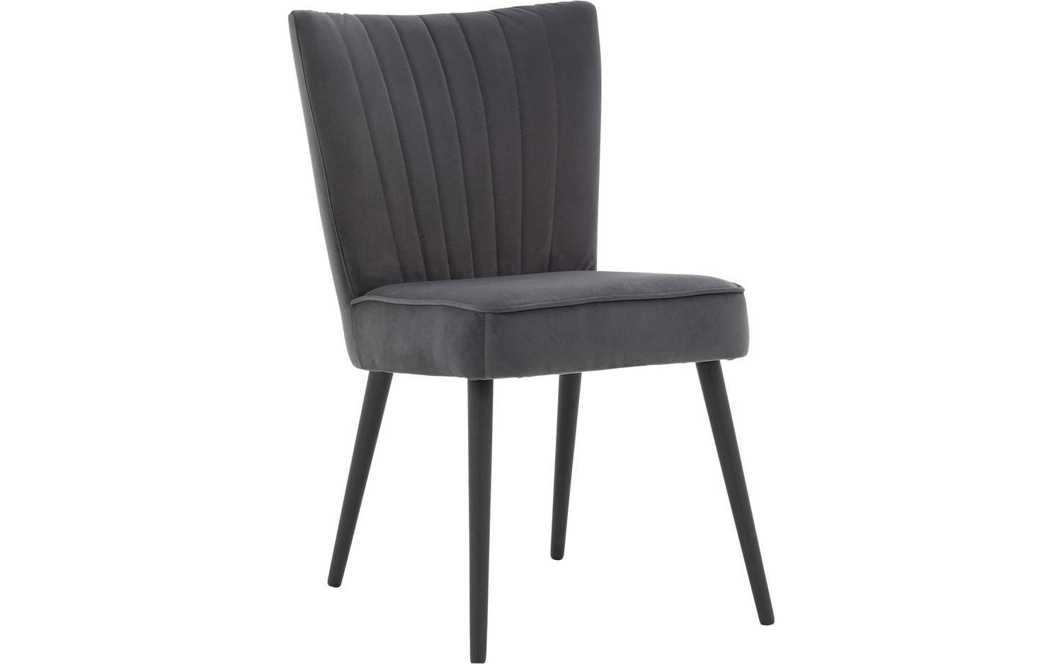 Goossens Eetkamerstoel Rob antraciet velvet stof leuning, urban industrieel - 8718823332902