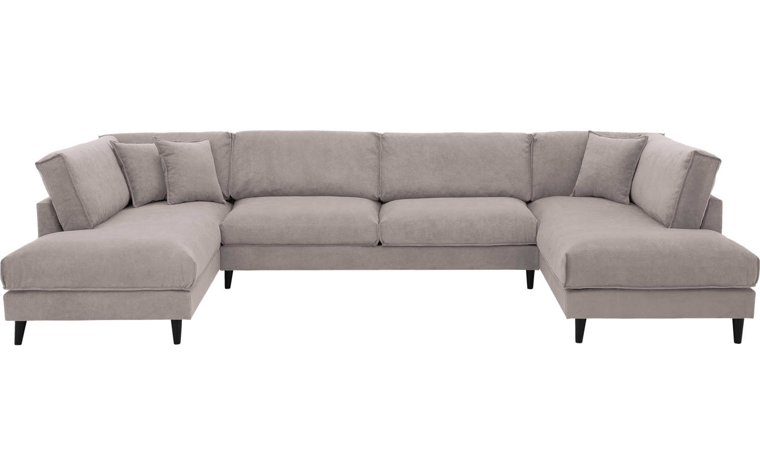 Goossens Bank Jonas beige, stof, urban industrieel met ligelement links met ligelement rechts - 8718823077964