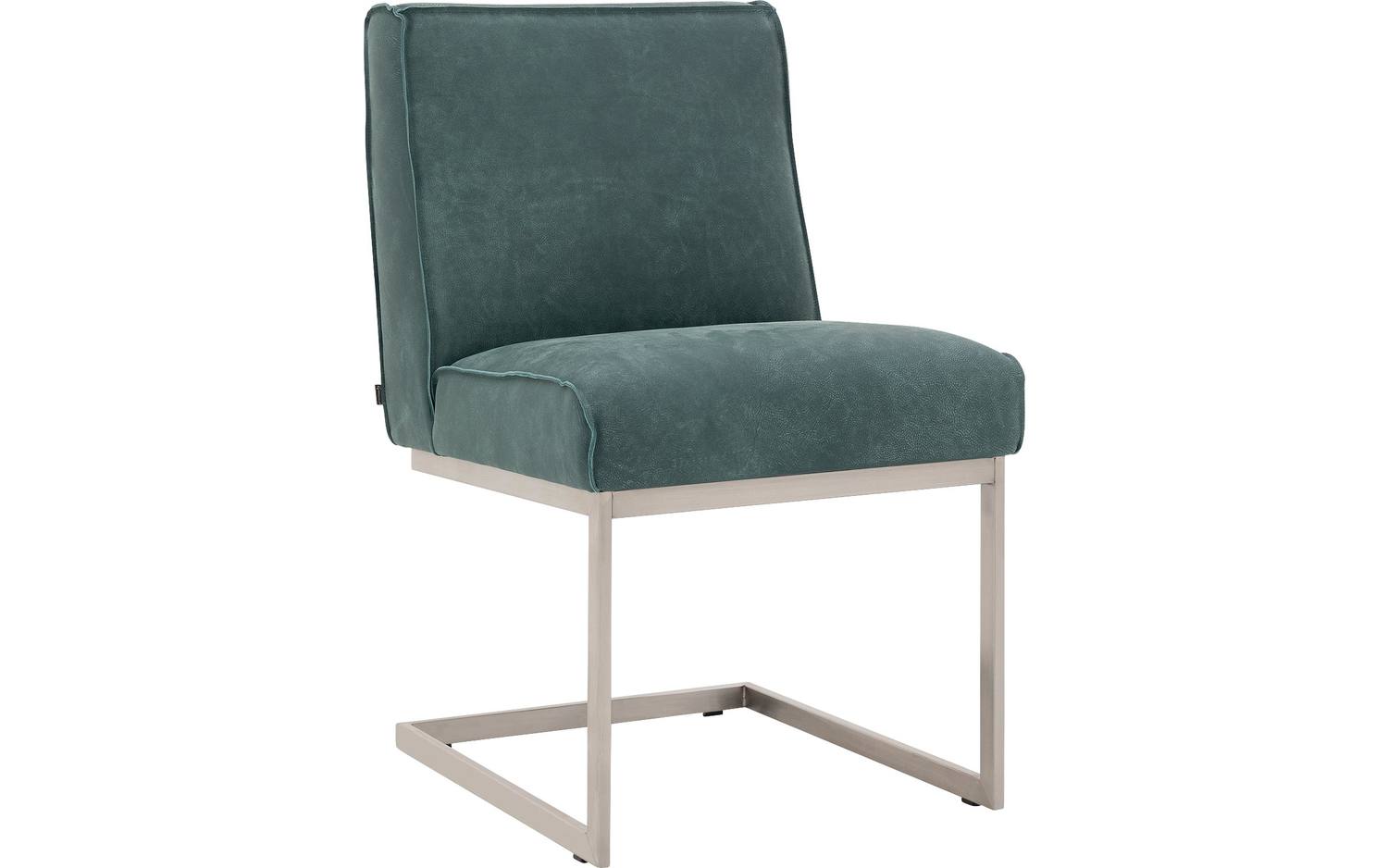 Goossens Excellent Eetkamerstoel Tom groen leer leuning, urban industrieel - 8718823230314