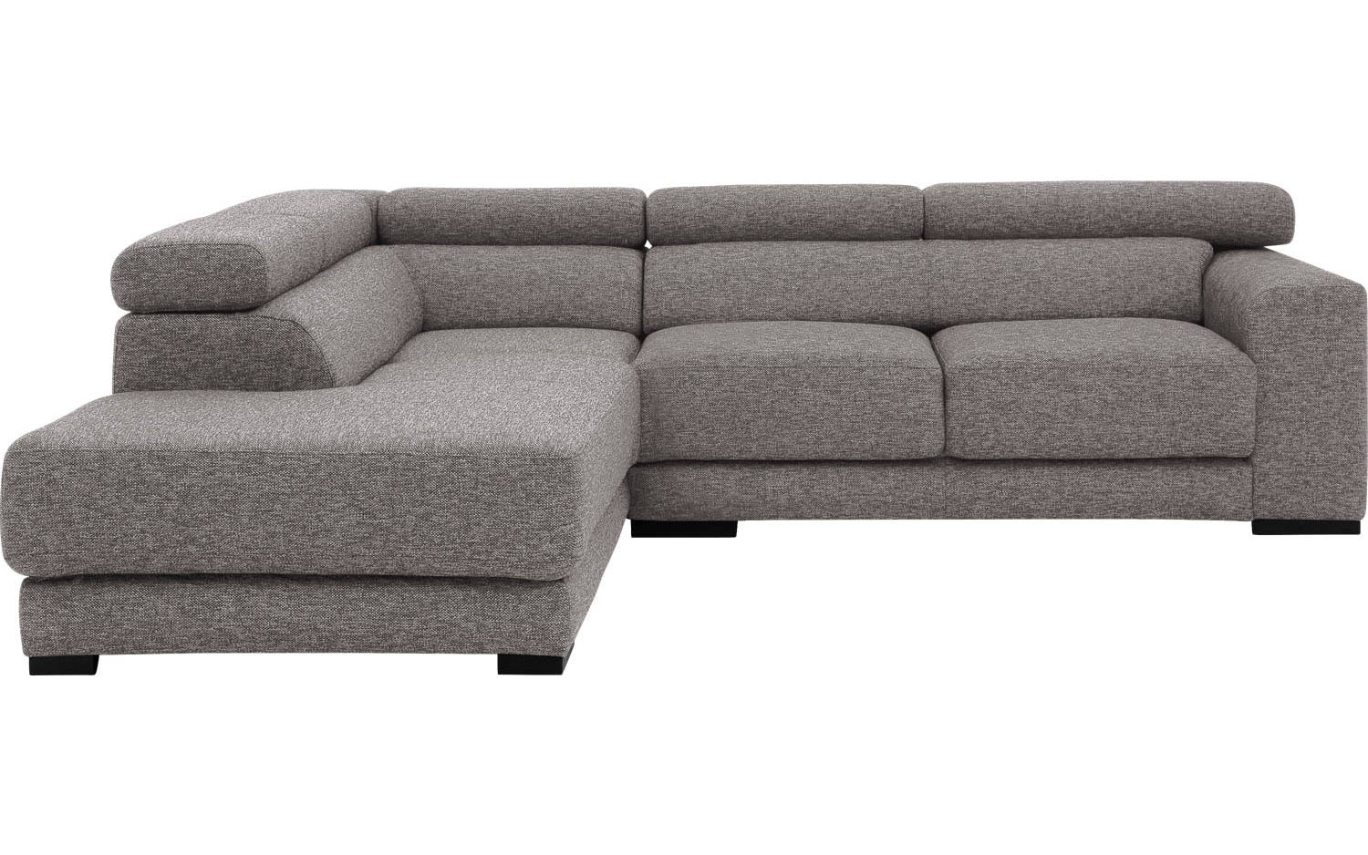 Goossens Bank Nora grijs, stof, 2-zits, stijlvol landelijk met ligelement links - 8718823077759