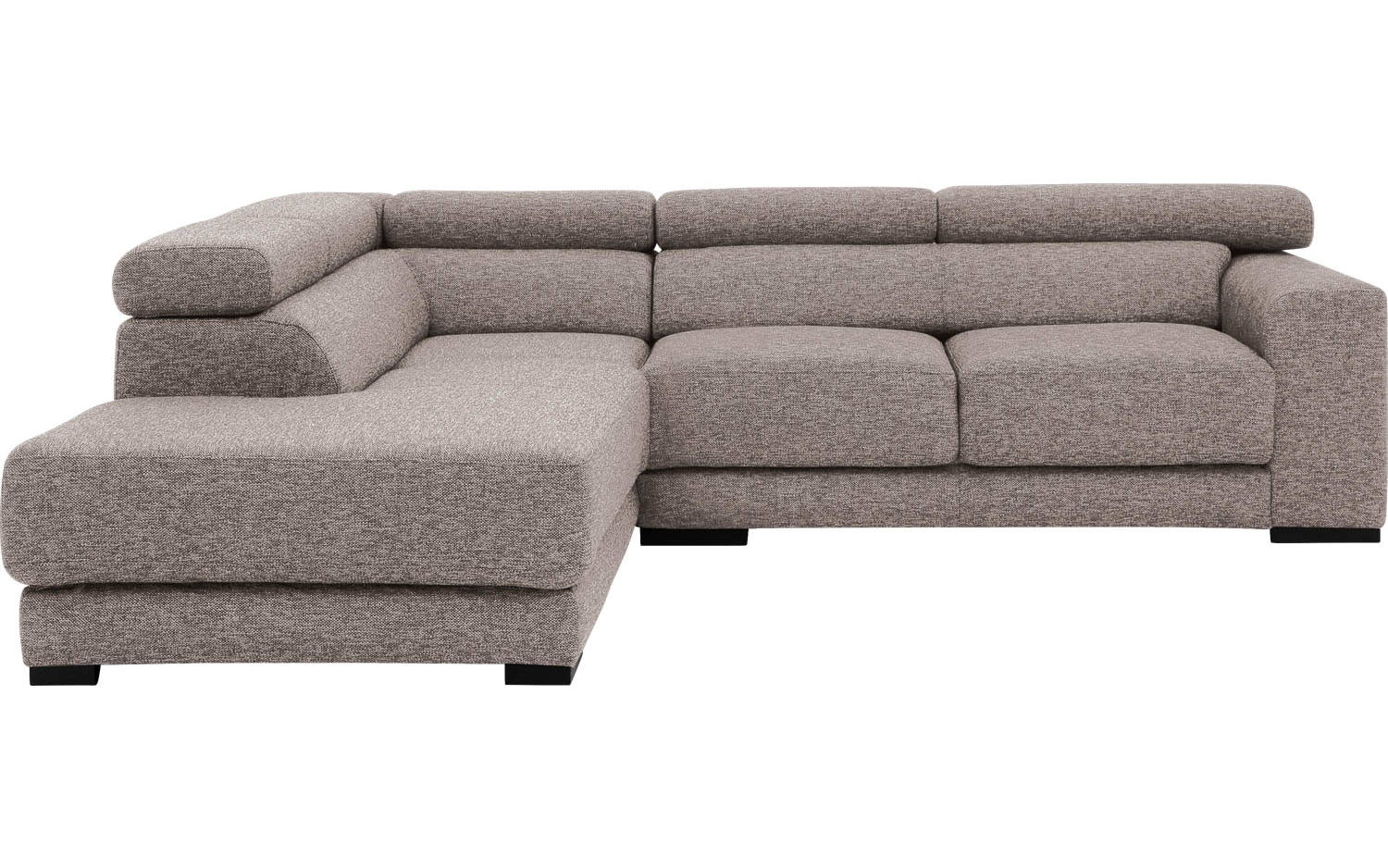 Goossens Bank Nora lichtgrijs, stof, 2-zits, stijlvol landelijk met ligelement links - 8718823077766