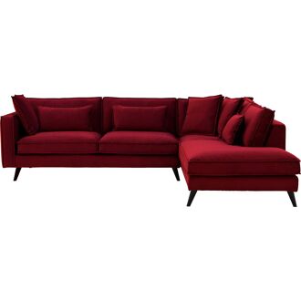 Goossens Bank Suite rood, stof, 2-zits, elegant chic met ligelement rechts - 8718823265330
