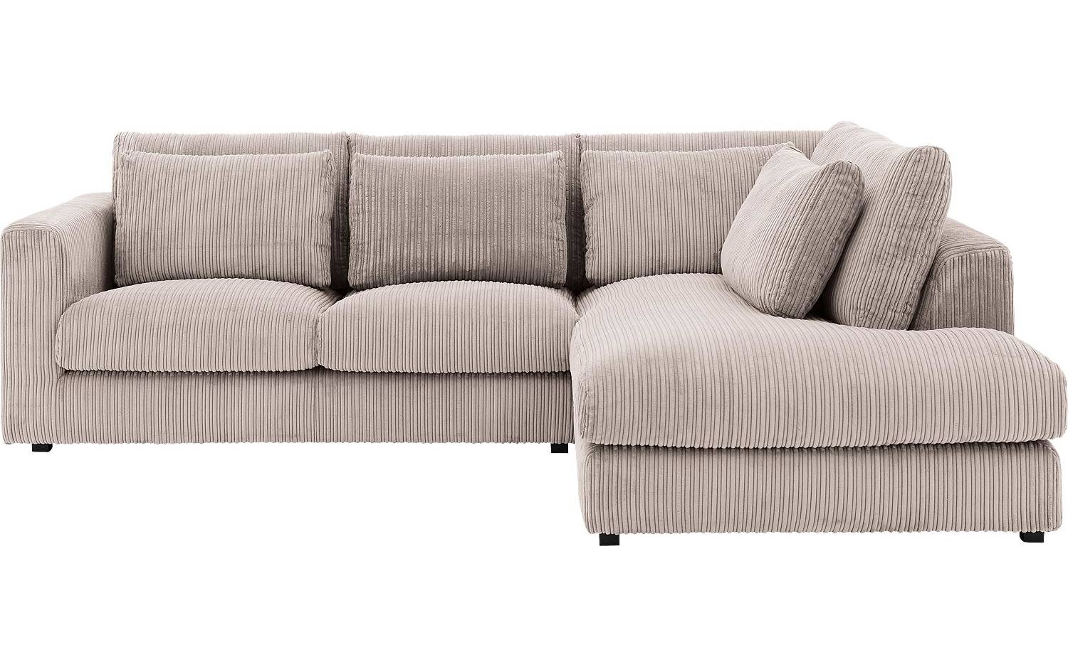 Goossens Bank Ravenia bruin, stof, 2-zits, stijlvol landelijk met ligelement rechts - 8718823311280