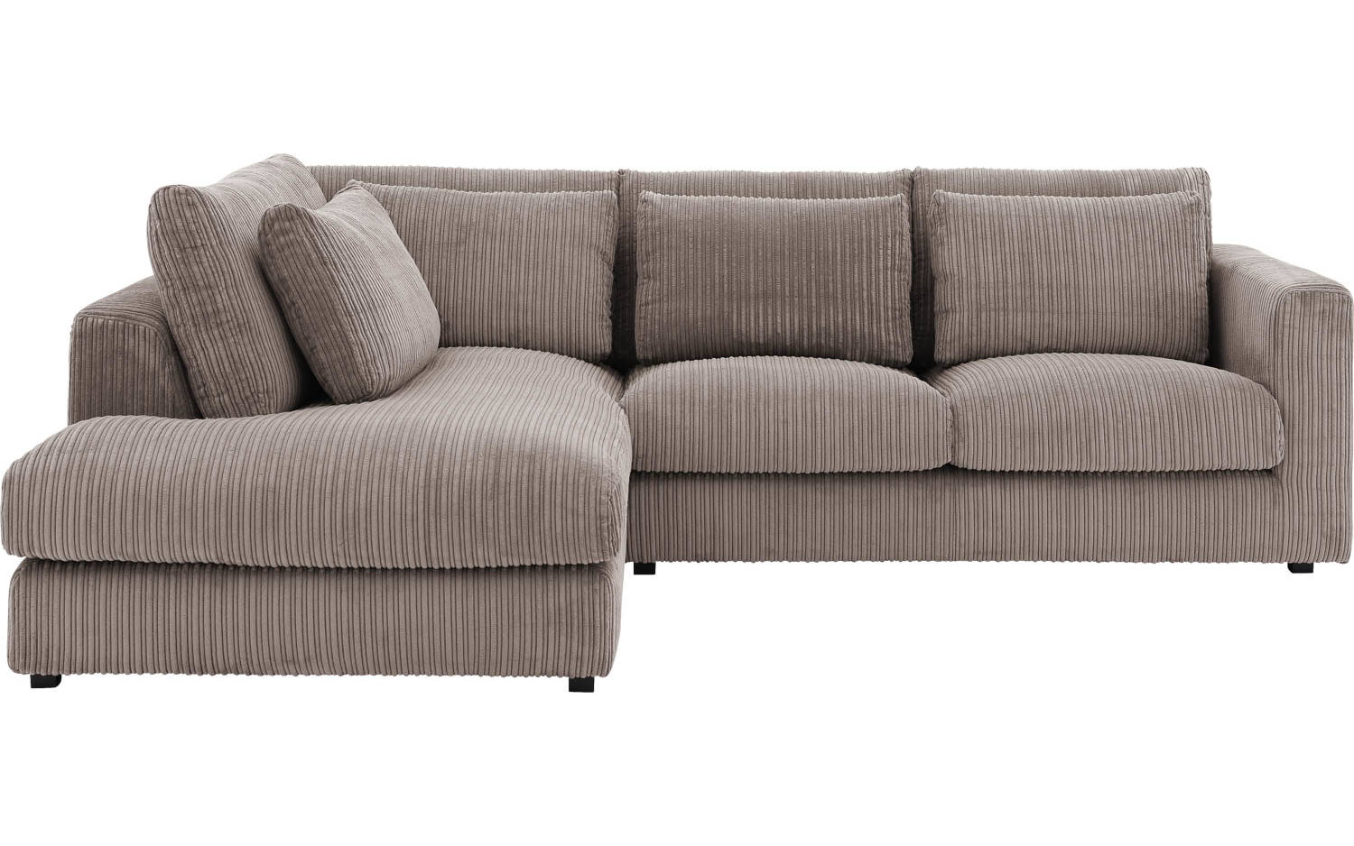 Goossens Bank Ravenia bruin, stof, 2-zits, stijlvol landelijk met ligelement links - 8718823311372