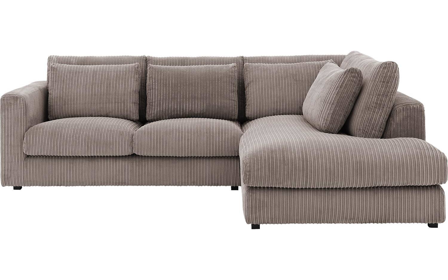 Goossens Bank Ravenia bruin, stof, 2-zits, stijlvol landelijk met ligelement rechts - 8718823311266