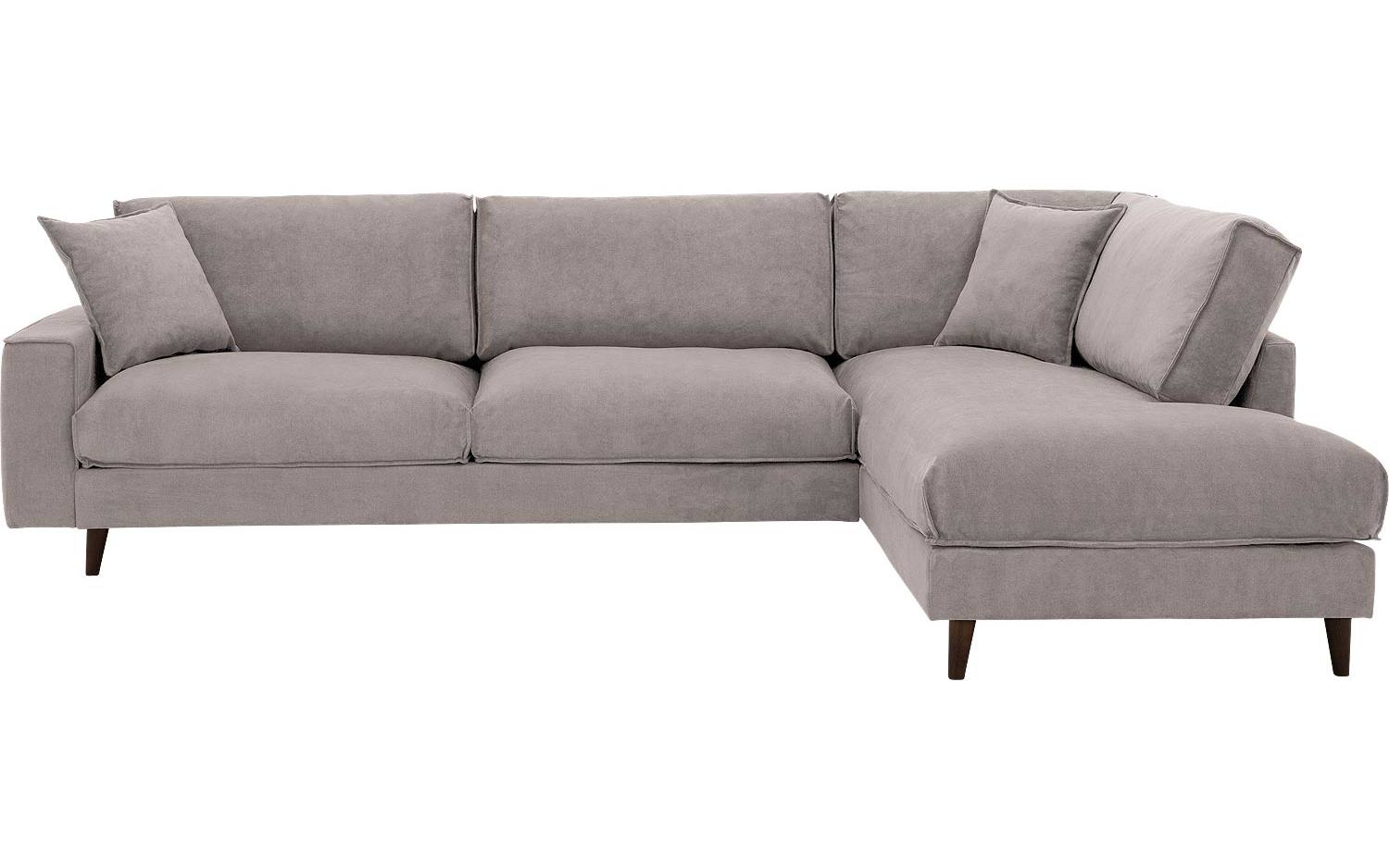 Goossens Bank Jonas beige, stof, 3,5-zits, urban industrieel met ligelement rechts - 8718823064407