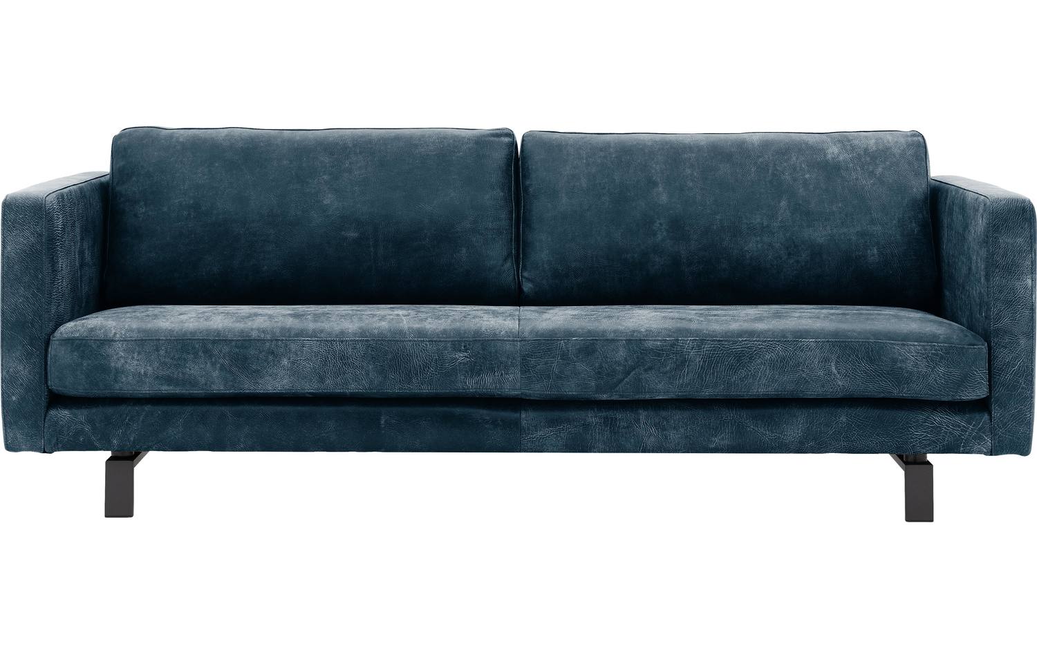 Goossens Excellent Bank Nuance blauw, leer, 3,5-zits, urban industrieel - 8718823310597