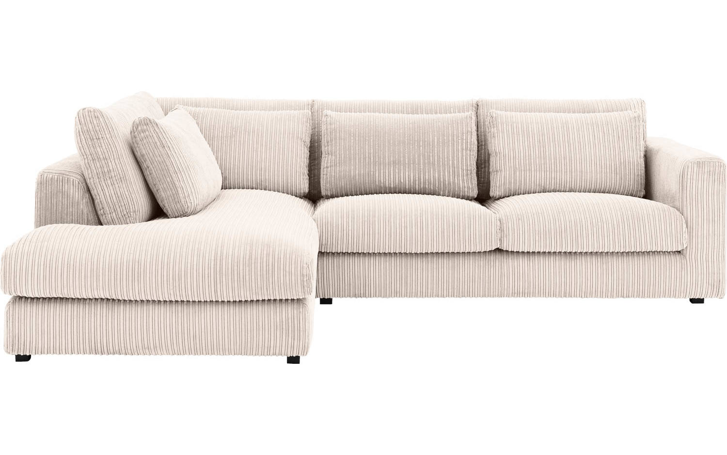 Goossens Bank Ravenia beige, stof, 2,5-zits, stijlvol landelijk met ligelement links - 8718823311624