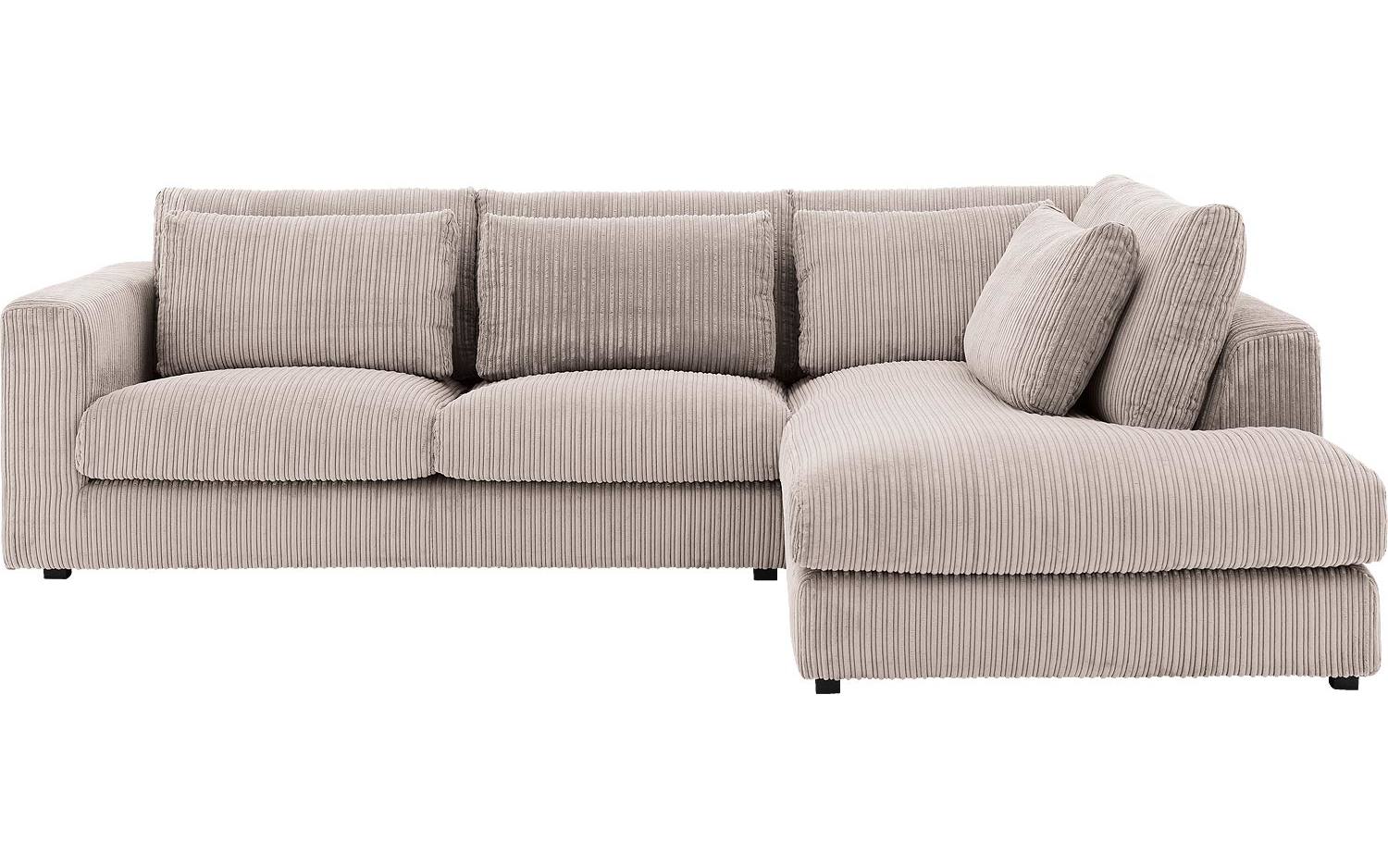 Goossens Bank Ravenia bruin, stof, 2,5-zits, stijlvol landelijk met chaise longue rechts - 8718823311662