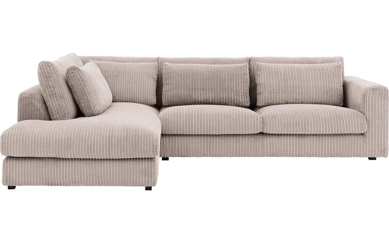 Goossens Bank Ravenia bruin, stof, 3-zits, stijlvol landelijk met ligelement links