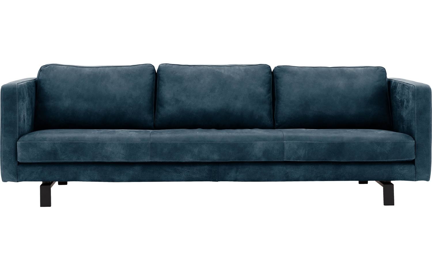 Goossens Excellent Bank Nuance blauw, leer, 4-zits, urban industrieel - 8718823032154