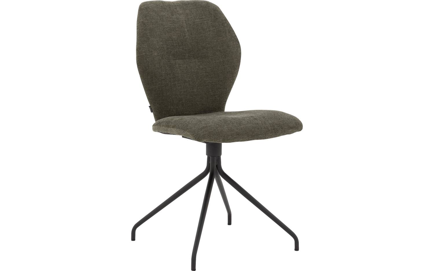 Goossens Eetkamerstoel Hera groen stof leuning, modern design - 8718823127416