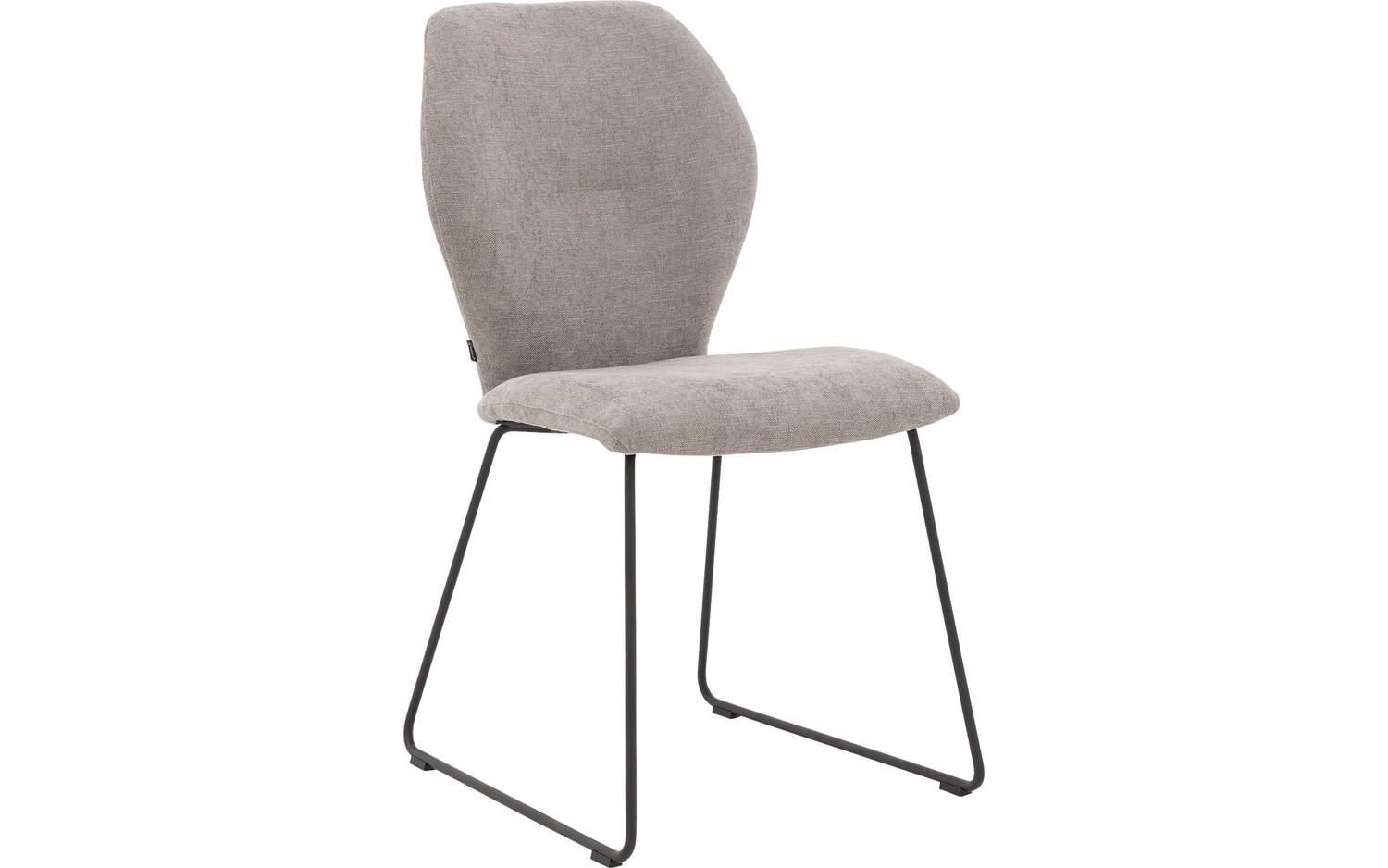 Goossens Eetkamerstoel Hera lichtgrijs stof leuning, modern design - 8718823282290