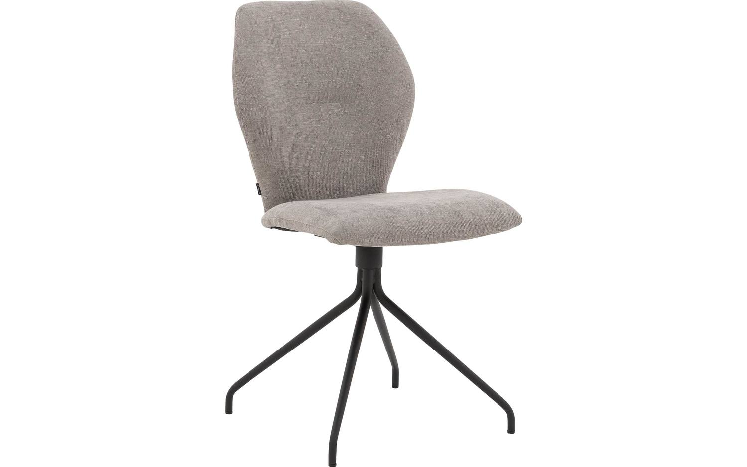 Goossens Eetkamerstoel Hera lichtgrijs stof leuning, modern design - 8718823282313