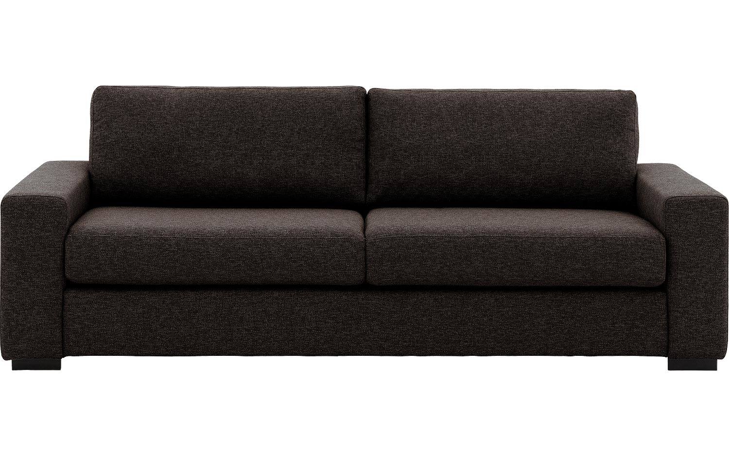 Goossens Bank Lucca donkerbruin, stof, 3-zits, stijlvol landelijk - 8718823261738