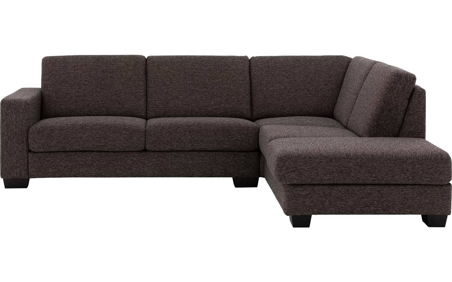 Goossens Hoekbank N-joy Divana Met Ligelelement bruin, stof, 2,5-zits, stijlvol landelijk met ligelement links - 8718823312294