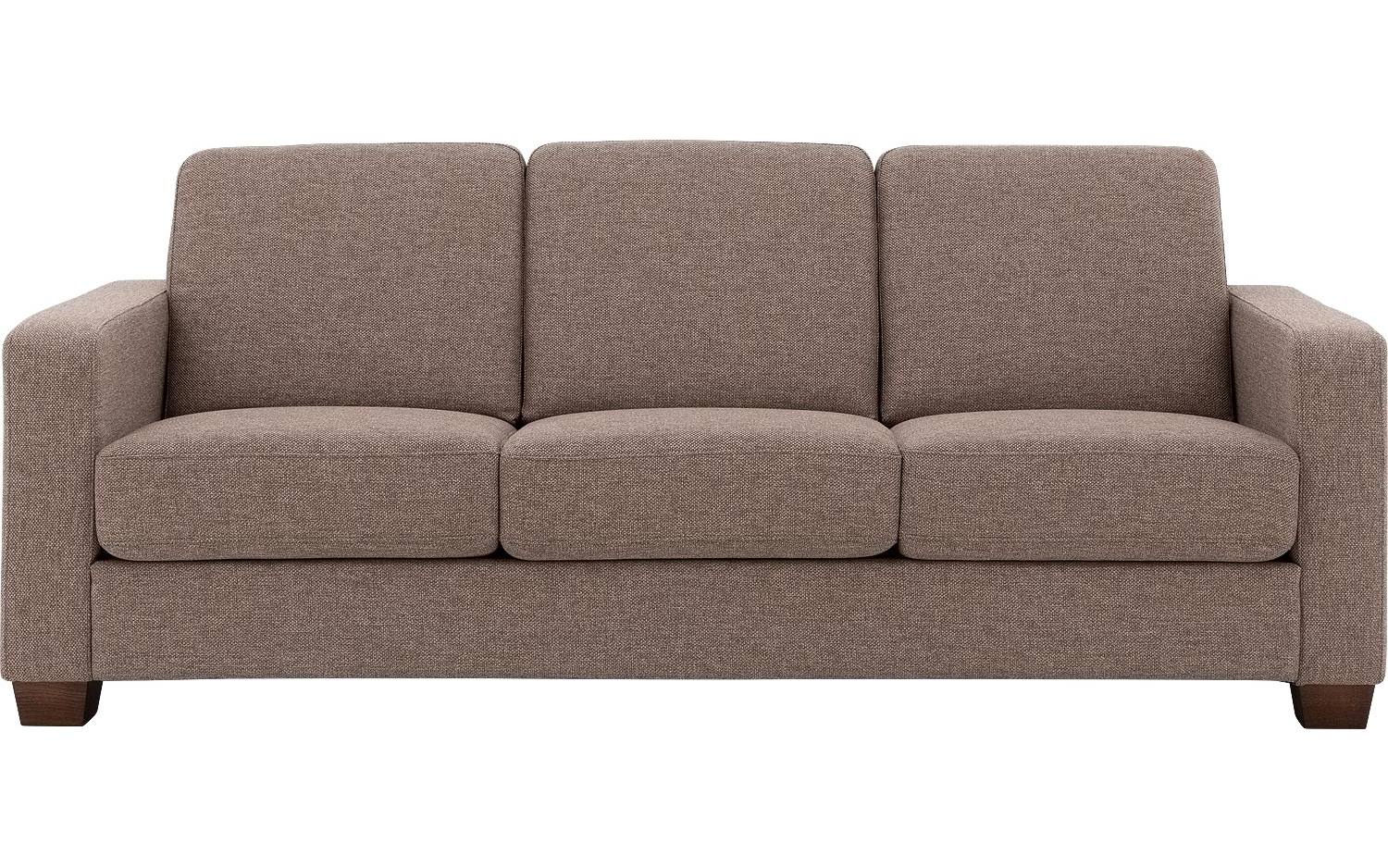 Goossens Bank N-joy Divana bruin, stof, 3-zits, stijlvol landelijk - 8718823312188