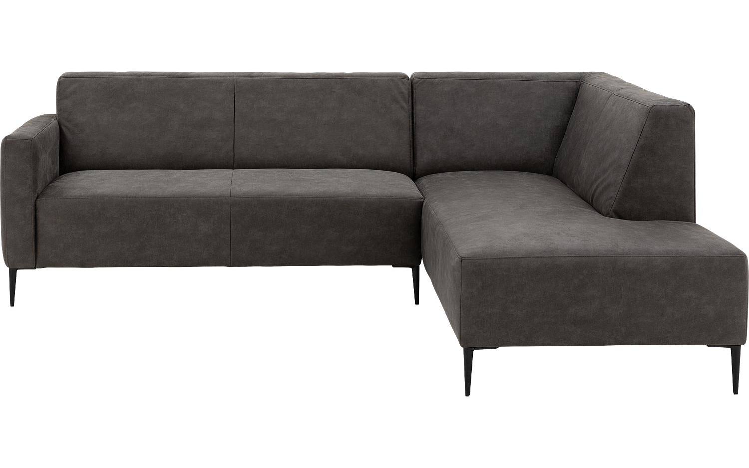 Goossens Bank Key West antraciet, micro leer, 2,5-zits, modern design met ligelement rechts - 8718823261363