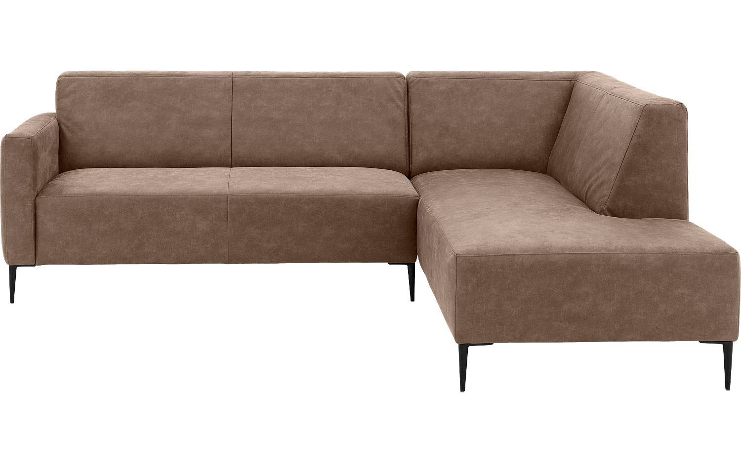 Goossens Bank Key West bruin, micro leer, 2,5-zits, modern design met ligelement rechts - 8718823123029