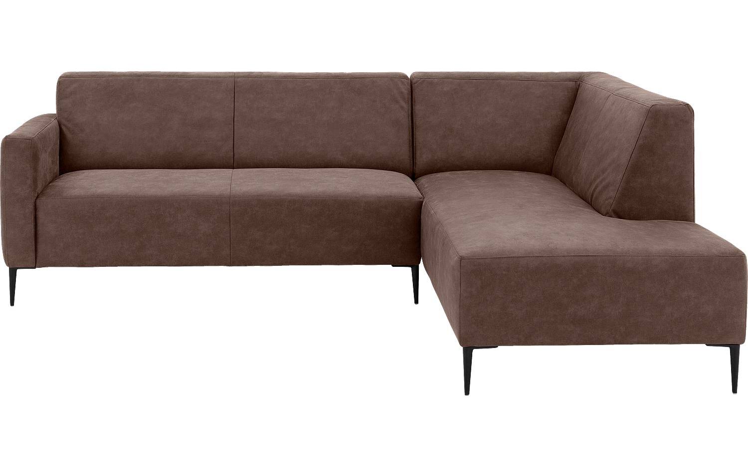 Goossens Bank Key West bruin, micro leer, 2,5-zits, modern design met ligelement rechts - 8718823123050