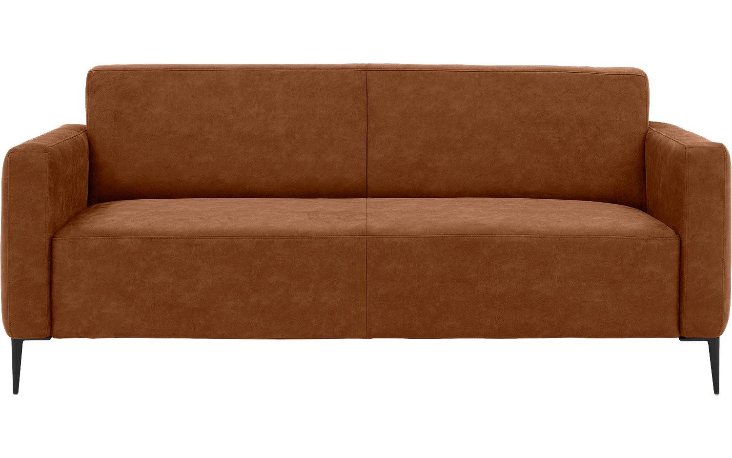 Goossens Bank Key West cognac, micro leer, 3-zits, modern design - 8718823122190