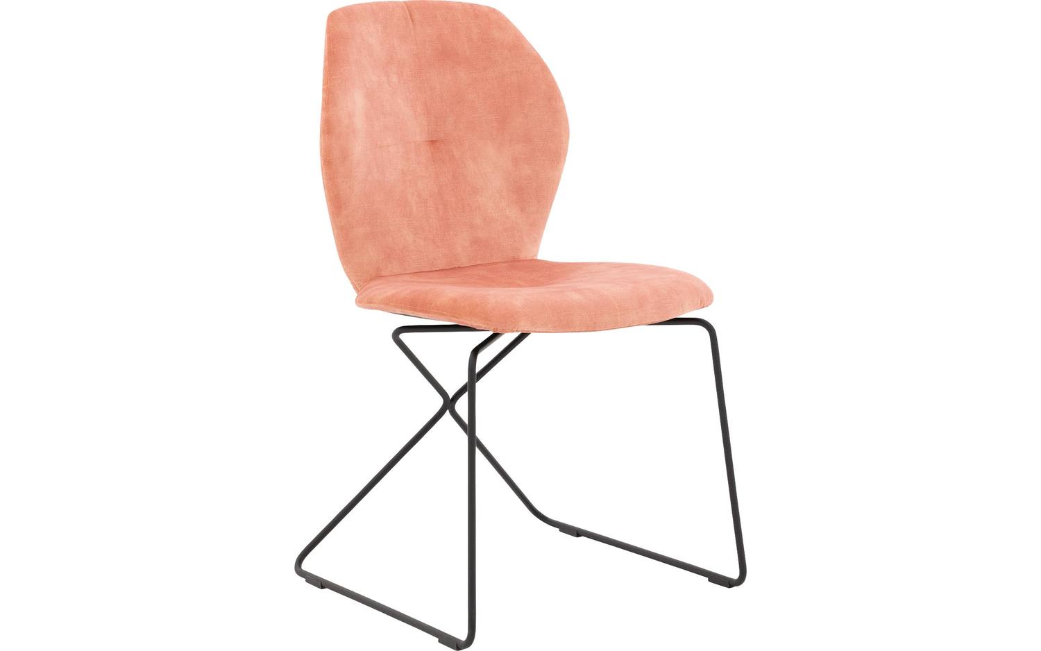Goossens Excellent Eetkamerstoel Manzini roze velvet stof leuning, modern design - 8718823308426