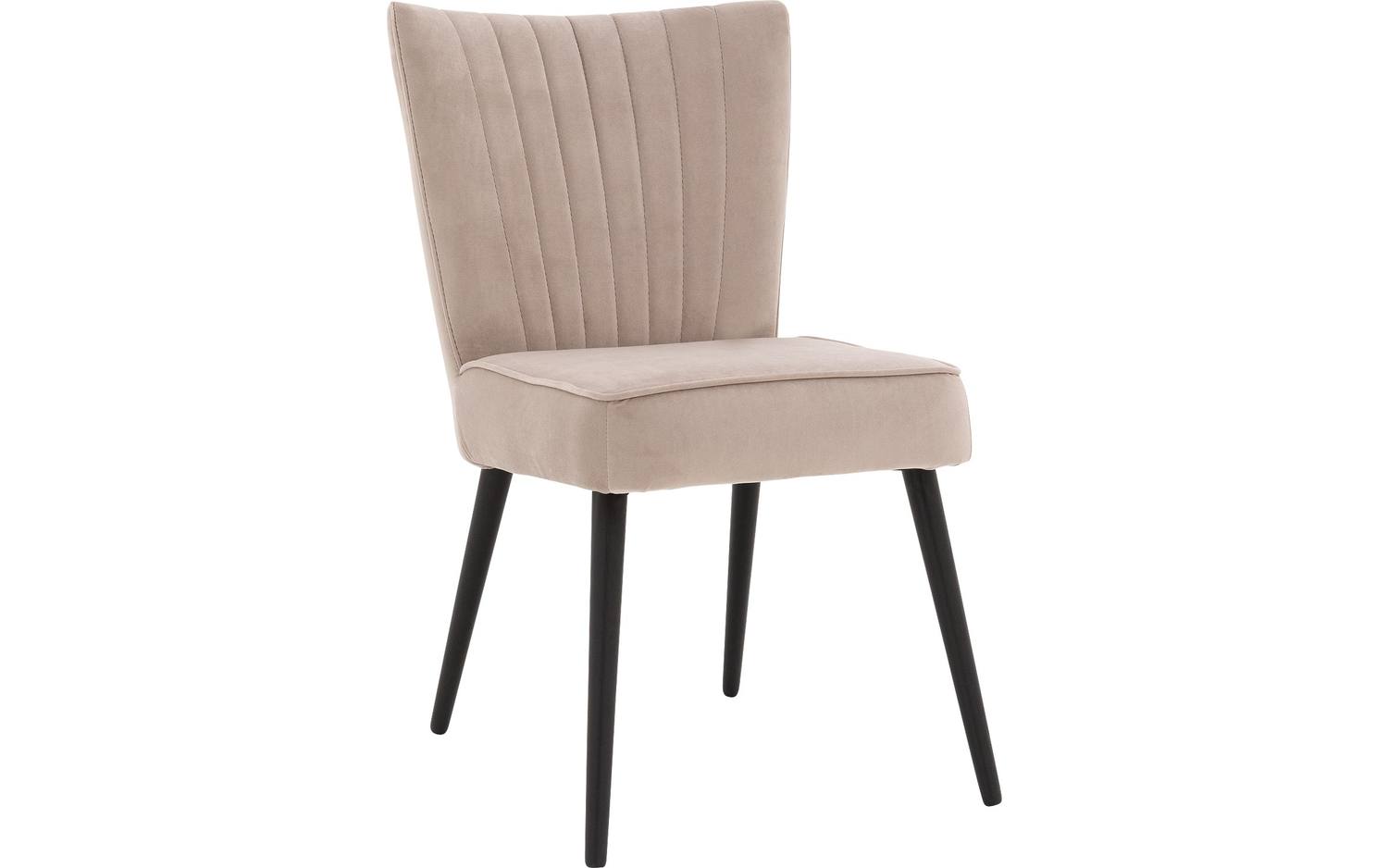 Goossens Eetkamerstoel Rob lichtgrijs velvet stof leuning, urban industrieel