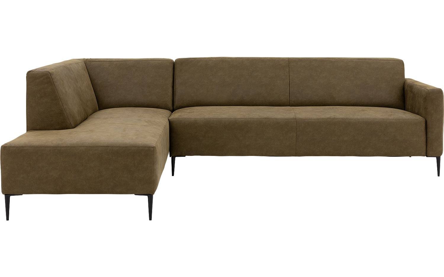 Goossens Bank Key West groen, micro leer, 3-zits, modern design met ligelement links - 8718823261394