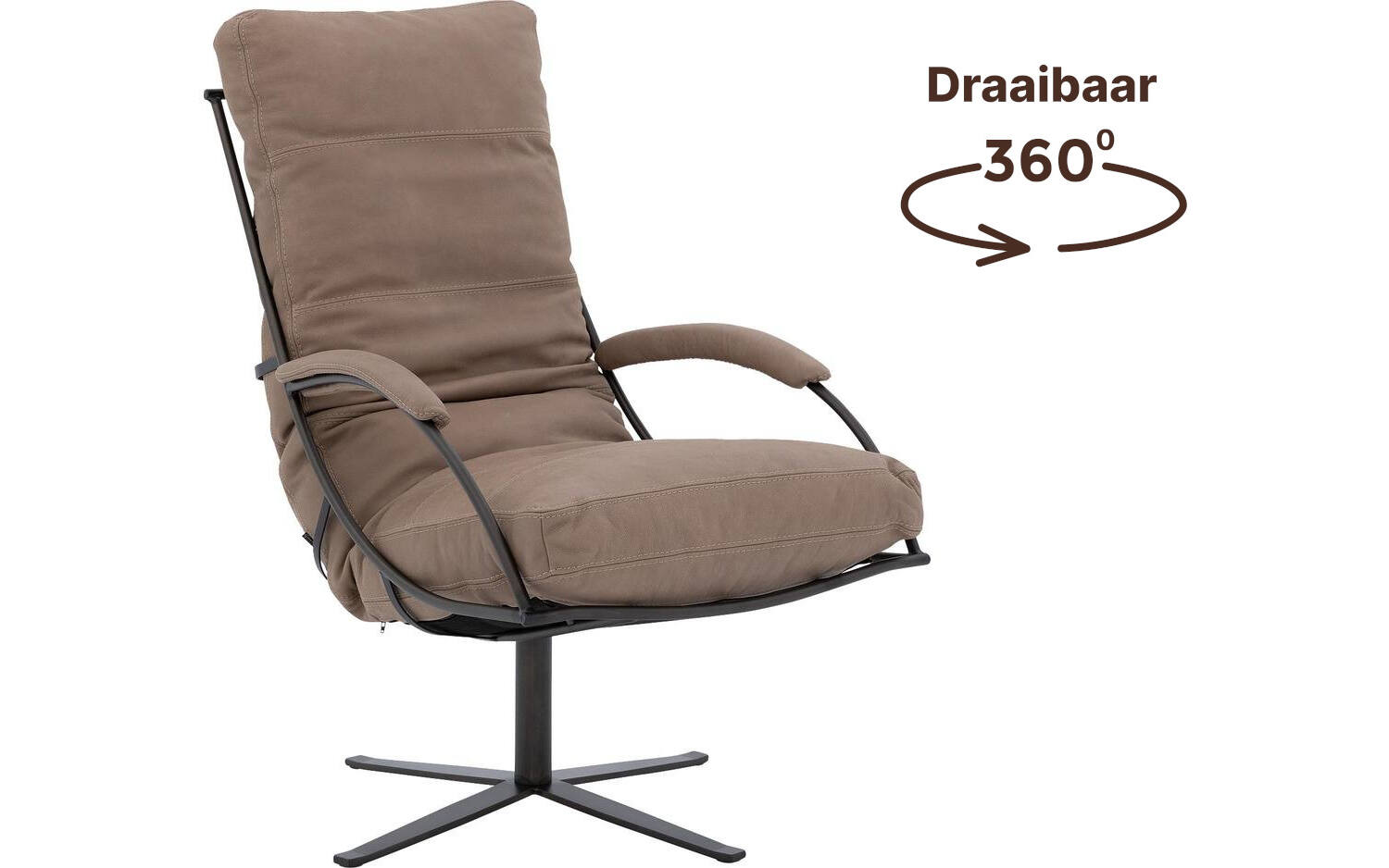Goossens Excellent Draaifauteuil Job, Fauteuil met arm - 8718823312331