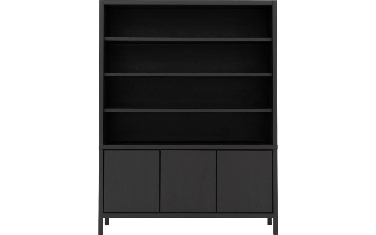 Goossens Excellent Buffetkast Sira Line, 3 dichte deuren 4 open vakken, grijs eiken, 160 x 210 x 45 cm, stijlvol landelijk