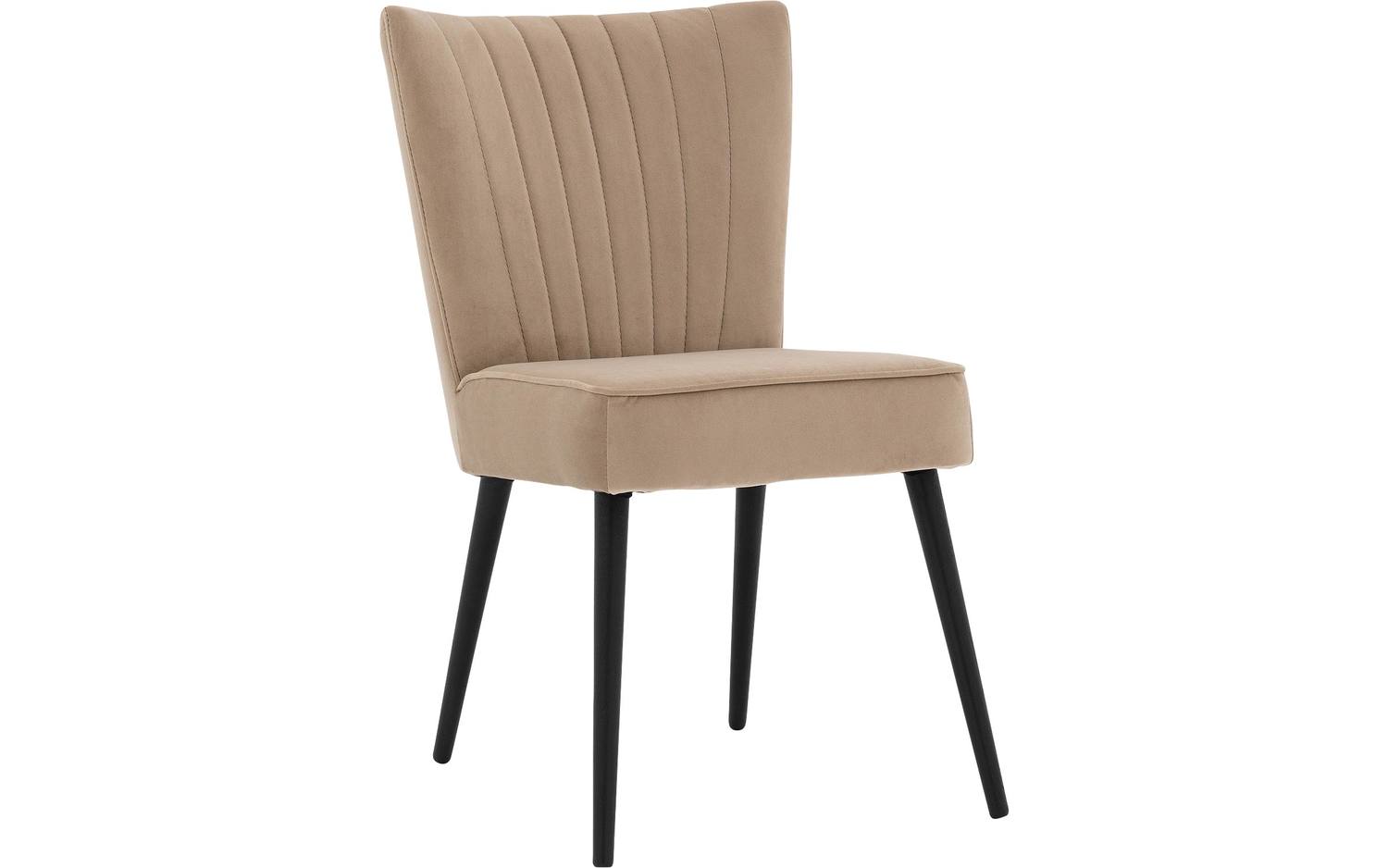 Goossens Eetkamerstoel Rob bruin velvet stof leuning, urban industrieel