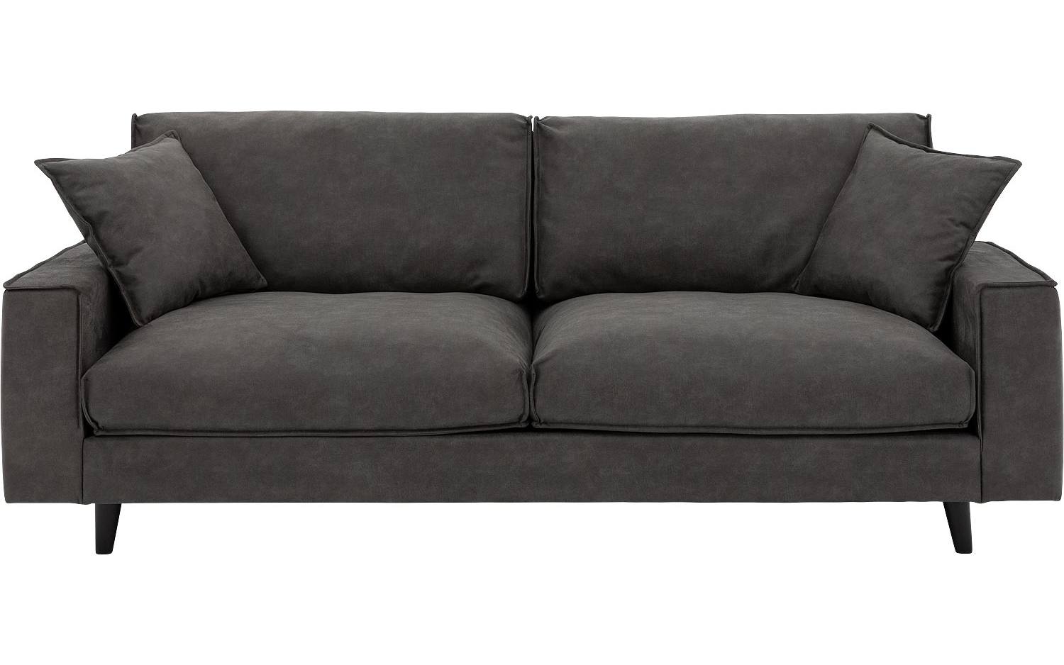 Goossens Bank Jonas grijs, micro leer, 3,5-zits, urban industrieel - 8718823146844