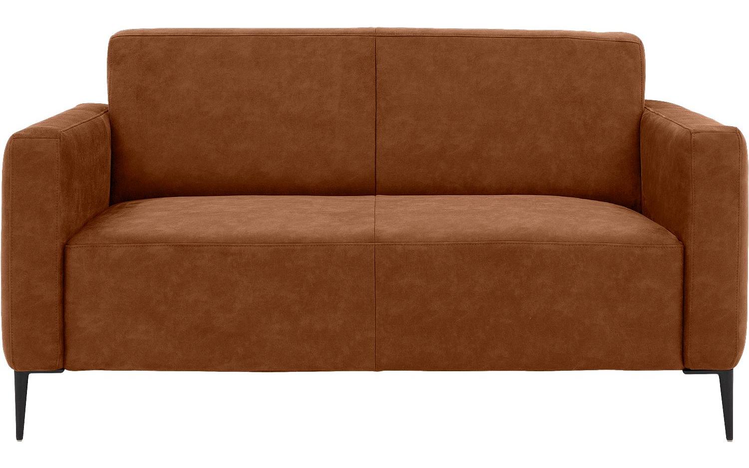 Goossens Bank Key West cognac, micro leer, 2-zits, modern design - 8718823122268