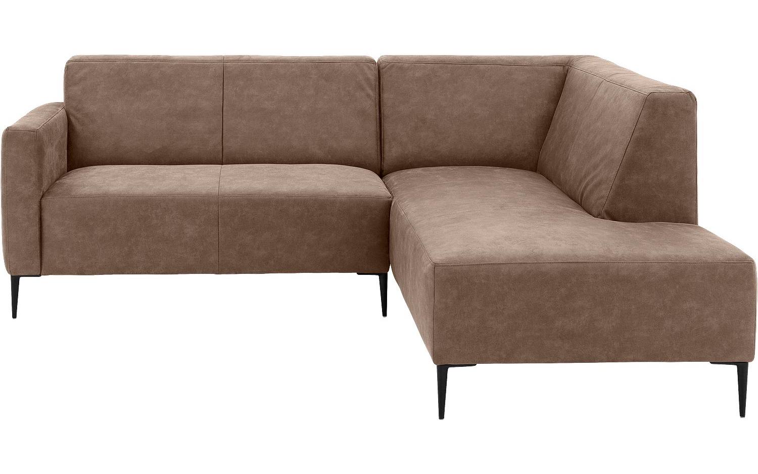 Goossens Bank Key West bruin, micro leer, 2-zits, modern design met ligelement rechts - 8718823121971