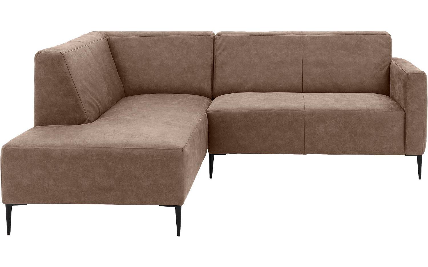 Goossens Bank Key West bruin, micro leer, 2-zits, modern design met ligelement links - 8718823122053