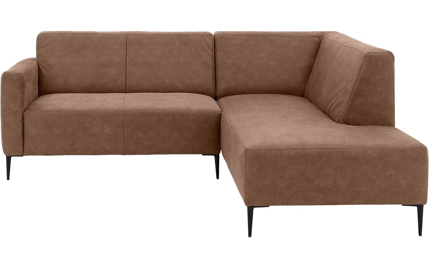 Goossens Bank Key West bruin, micro leer, 2-zits, modern design met ligelement rechts - 8718823121964